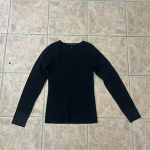 White House Black Market Black Long Sleeve Blouse